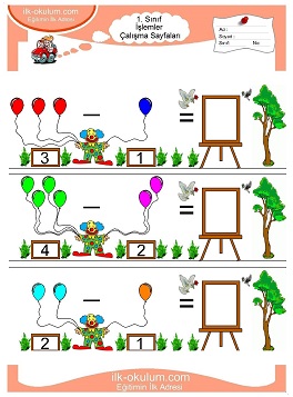 Çocuklar İçin toplam işlemi yaprak testleri 